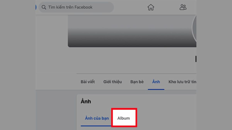 Chọn vào Album trên Facebook