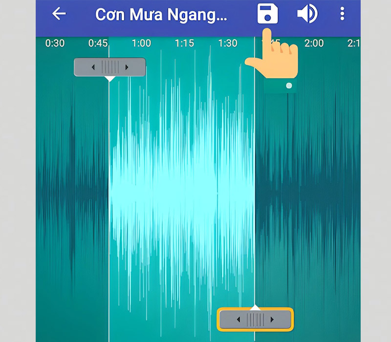 Sau khi chỉnh sửa xong đoạn nhạc thì nhấn vào biểu tượng Lưu