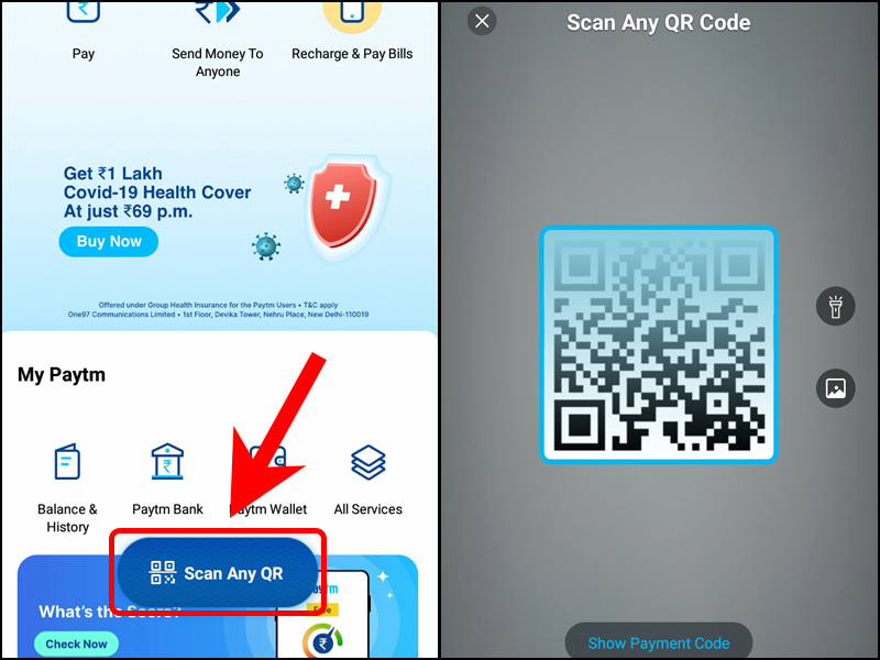 Chọn vào mục Scan Any QR