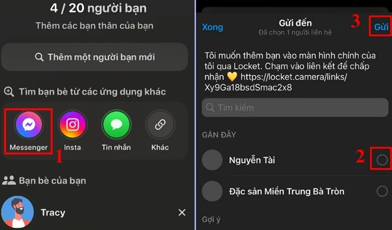 Chọn vào trang mạng xã hội bất kỳ và nhấn gửi link