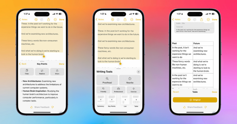 Công cụ Writing Tools với Apple Intelligence trong iOS 18.1 Beta