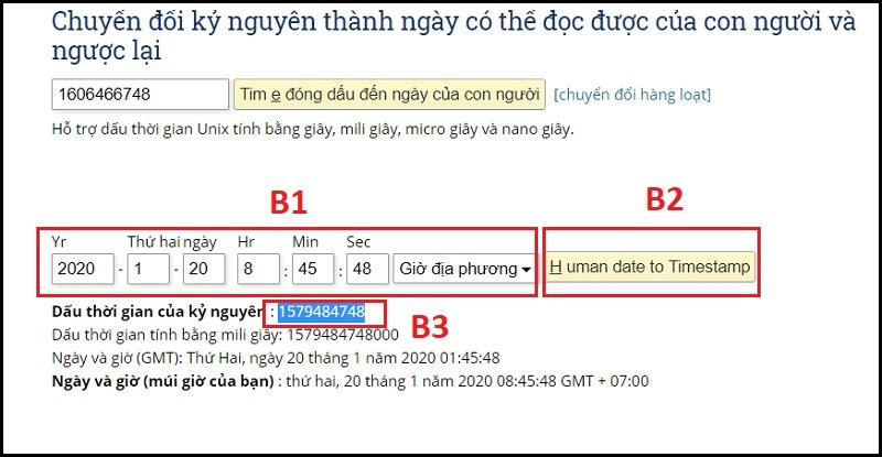 Copy dấu thời gian của kỷ nguyên 