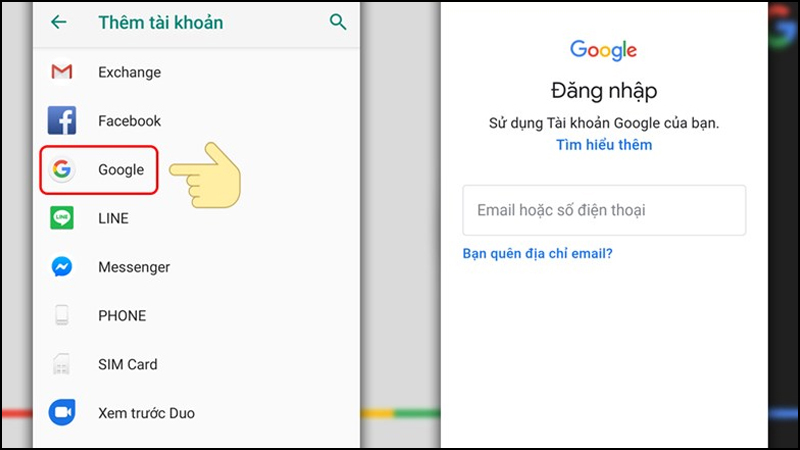 Đăng nhập vào tài khoản Google