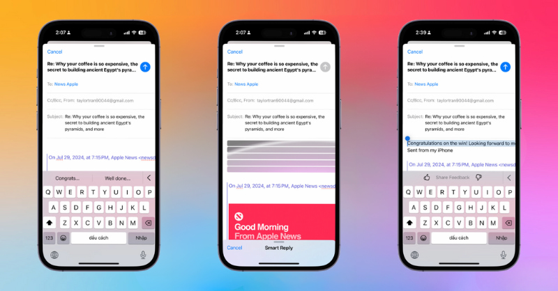 Đề xuất trả lời Mail thông minh với Apple Intelligence