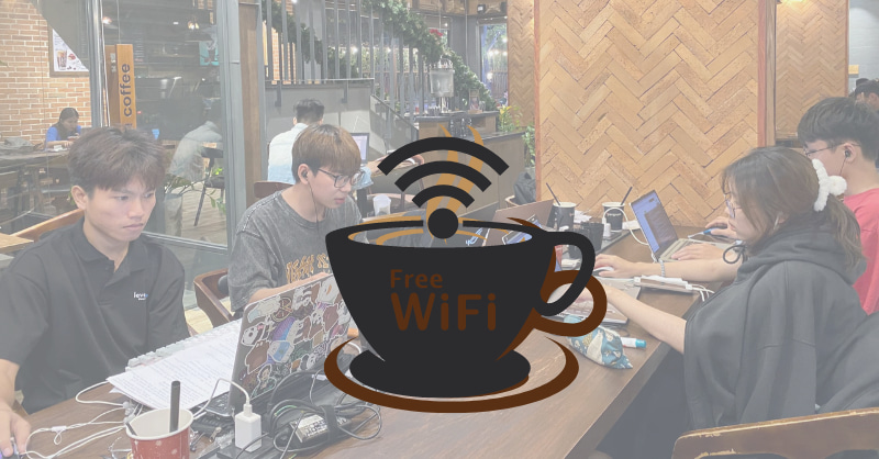 Đến các quán Cafe để bắt Wifi miễn phí