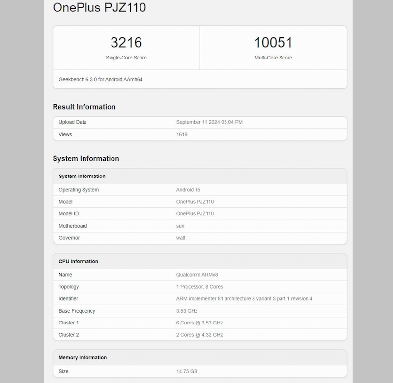 Kết quả điểm hiệu năng OnePlus 13 với chip Snapdragon 8 Elite 