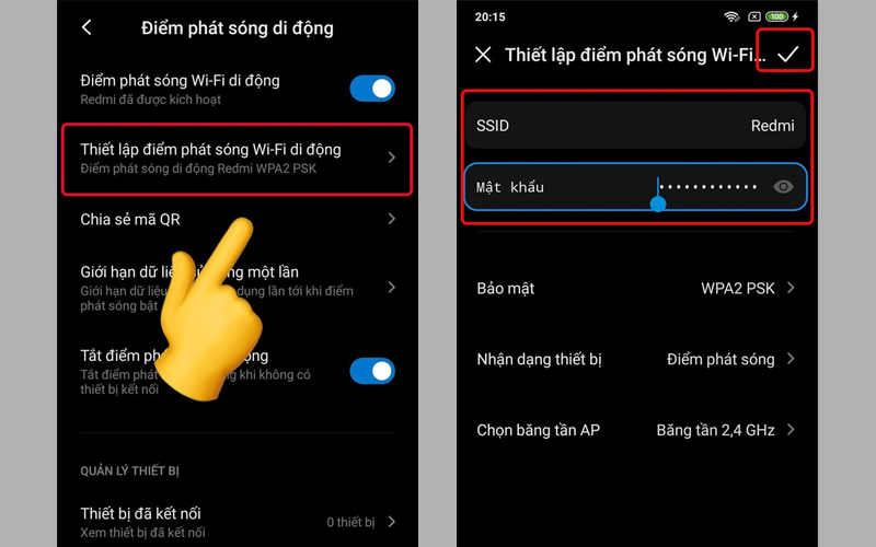 Đổi tên và mật khẩu Wifi cho điện thoại Xiaomi