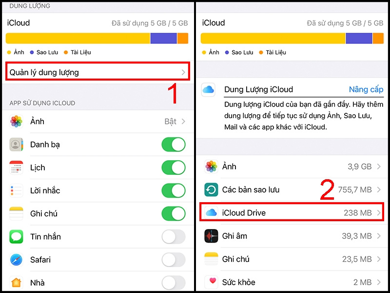 Dọn dẹp bớt dung lượng trên iCloud Drive