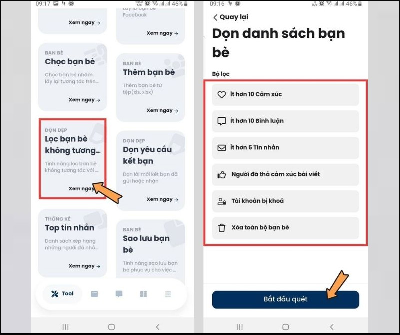 Lọc bạn bè không tương tác trên Facebook bằng Monokai Toolkit