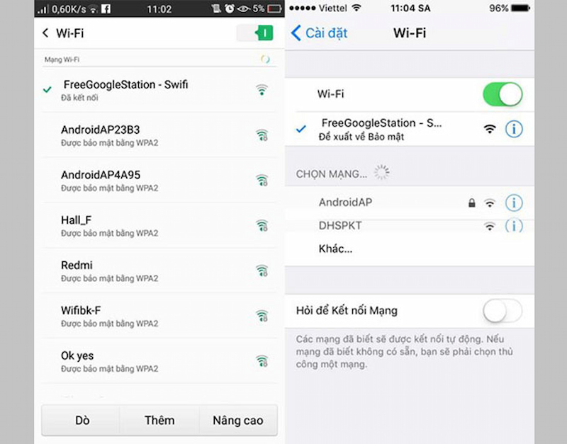 Dùng tính năng quét Wifi trên điện thoại