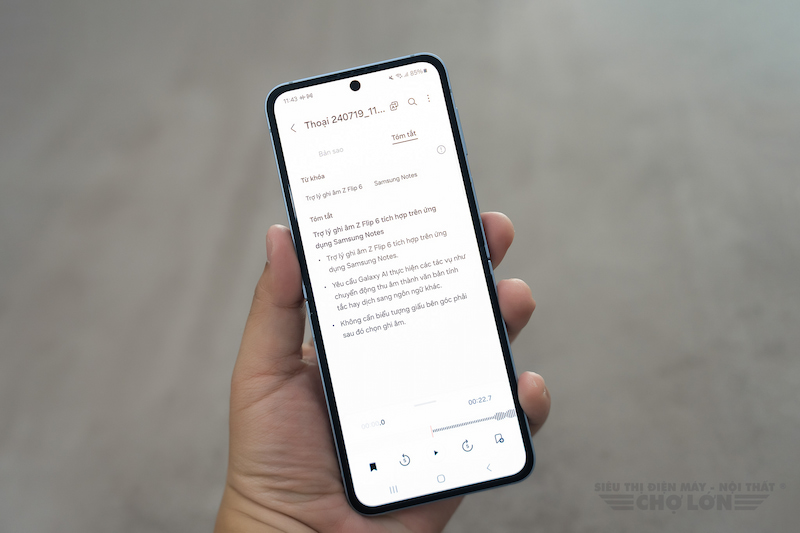 Trợ lý Ghi âm cải tiến trên Samsung Galaxy Z Flip 6