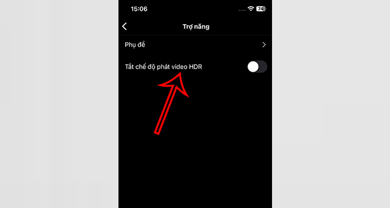 Gạt nút tròn sang bên phải để tắt chế độ phát video HDR trên Instagram