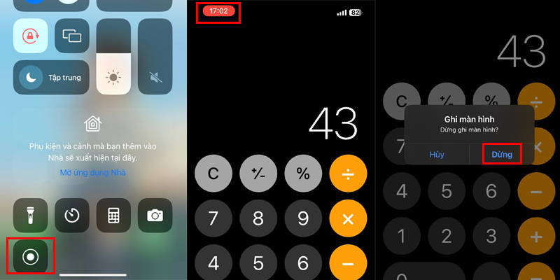 Ghi màn hình phép tính trên điện thoại iPhone
