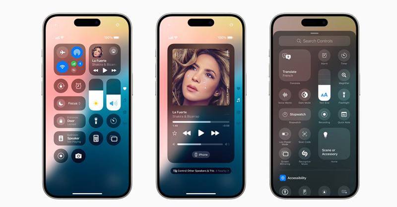Giao diện trung tâm điều khiển trên iOS 18 đầy mới lạ và tiện lợi