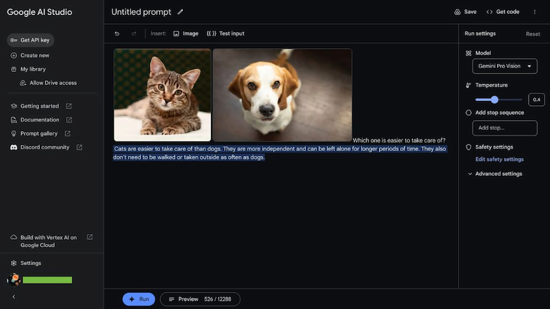 Prompt Google AI Studio