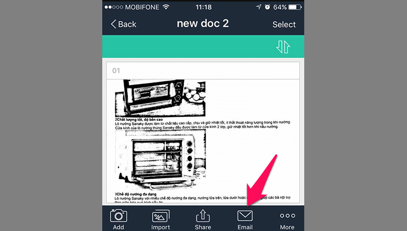 Gửi mail tài liệu vừa scan hoặc lưu dưới dạng PDF