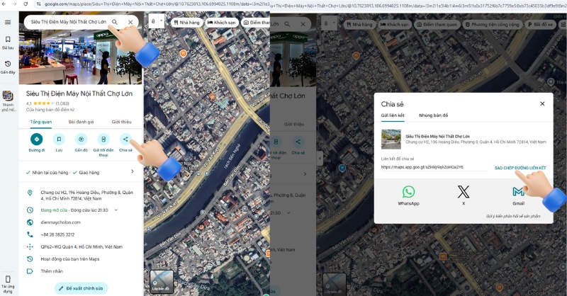 Hướng dẫn cách chia sẻ vị trí khác qua Google Maps trên máy tính