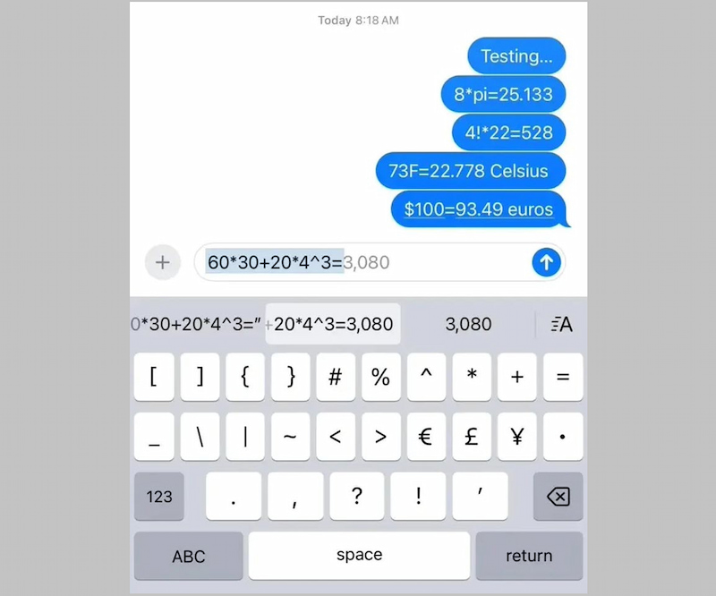 iOS 18 hỗ trợ toán học cho bàn phím trên iPhone