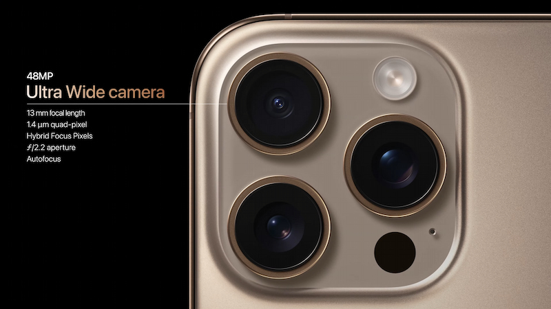 Camera góc siêu rộng iPhone 16 Pro đã được nâng cấp 48MP