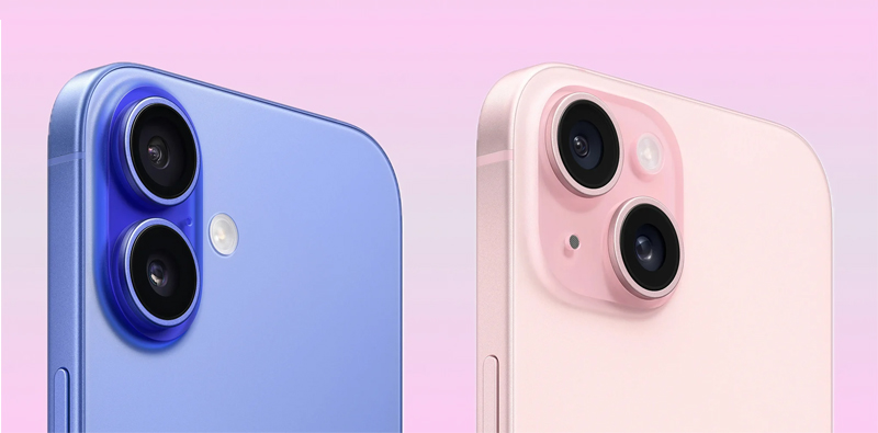 iPhone 16 và iPhone 15 có cách bố trí camera khác nhau