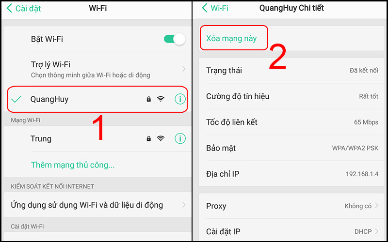 Kết nối lại WiFi để khắc phục lỗi điện thoại không tìm thấy WiFi