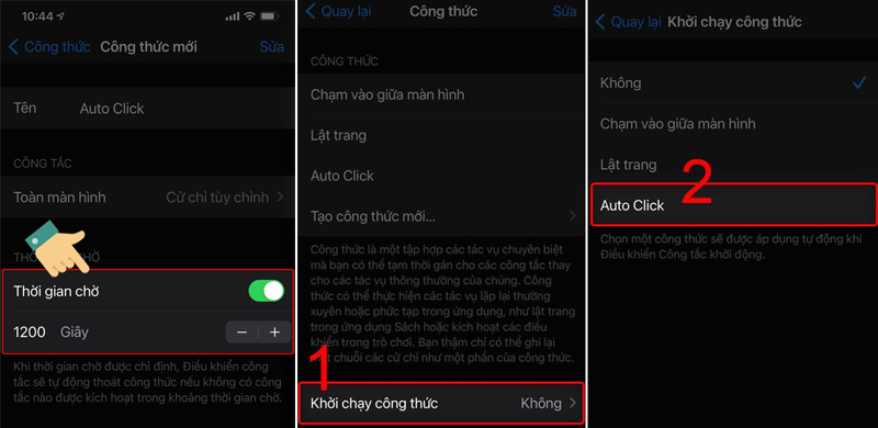 Khởi chạy công thức Auto Click