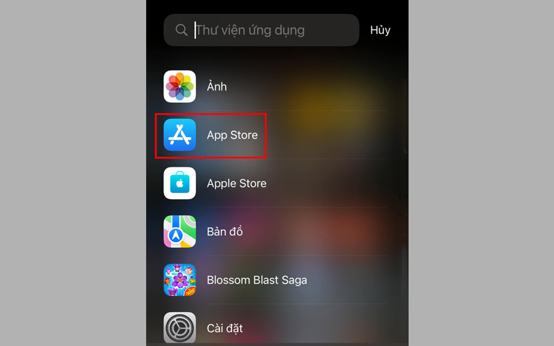 Khởi chạy ứng dụng App Store trên điện thoại iPhone