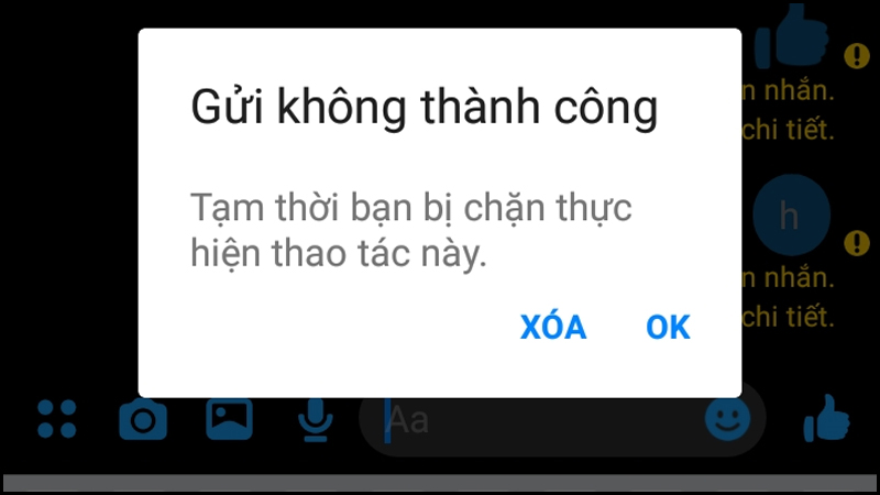 Không gửi được tin nhắn Messenger