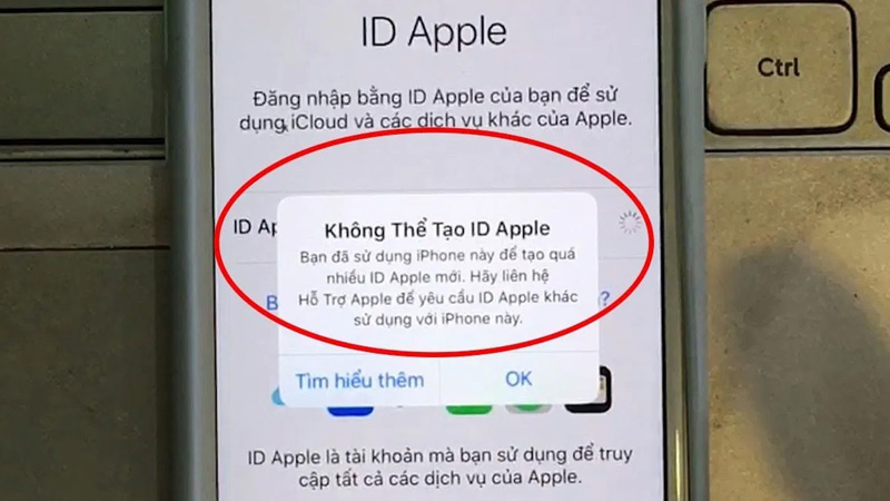 Tại sao không tạo được ID Apple mới