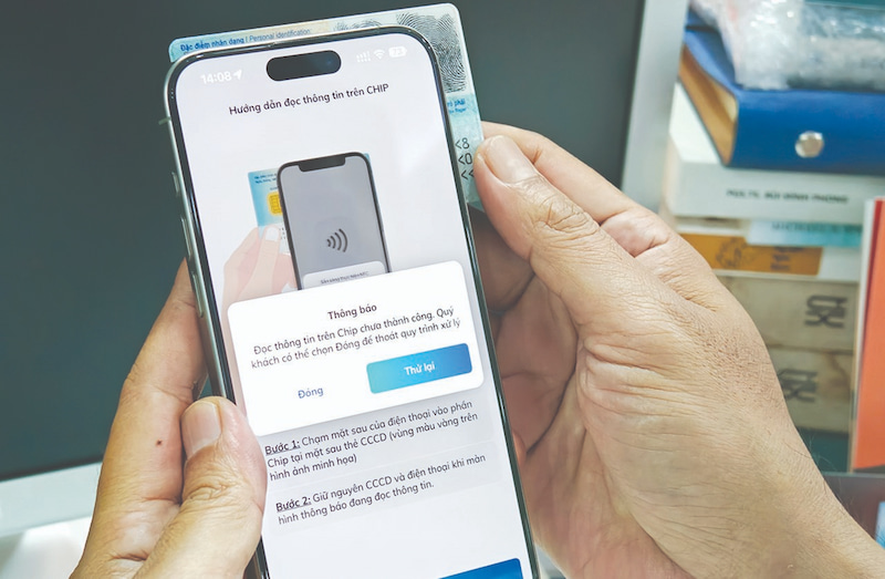 Lỗi quét NFC CCCD khi xác thực sinh trắc học ngân hàng