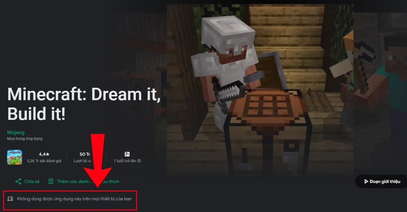 Người dùng tại Việt Nam không thể tìm thấy Minecraft trên CH Play