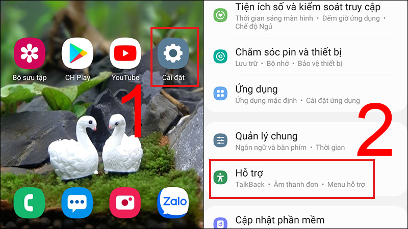 Mở ứng dụng Cài đặt và nhấn vào tùy chọn Hỗ trợ