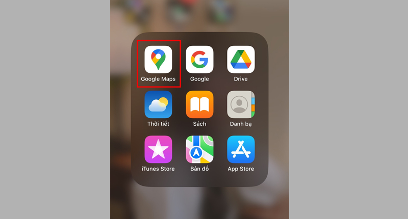 Mở ứng dụng Google Maps trên điện thoại iPhone