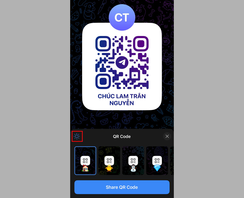 Người dùng có thể thay đổi giao diện sáng tối cho mã QR