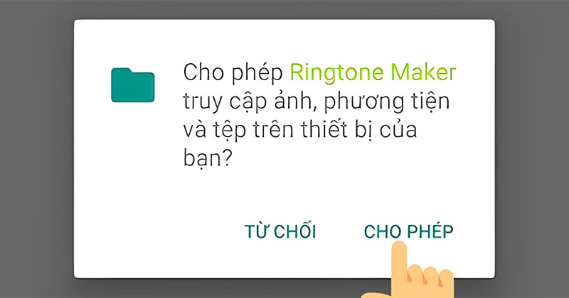 Cấp quyền cho ứng dụng bằng cách nhấn Cho phép