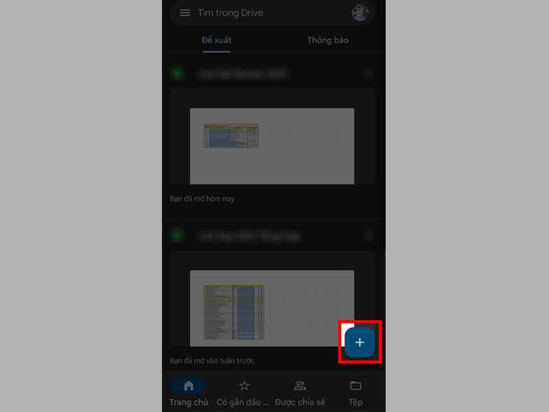 Nhấn vào biểu tượng dấu + ở góc dưới cùng bên phải màn hình