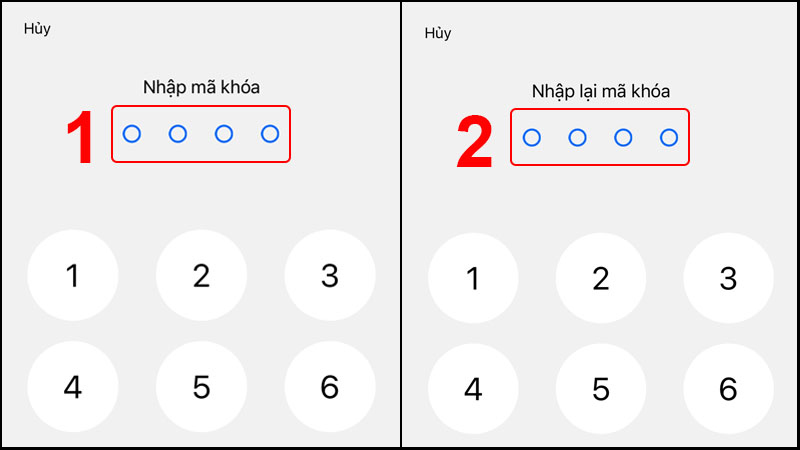 Nhập mã khóa Zalo và nhập lại lần nữa để xác nhận