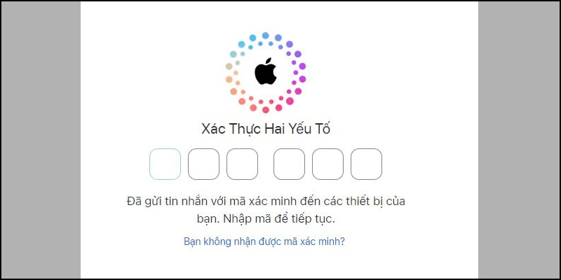 Nhập mã xác minh gửi về điện thoại