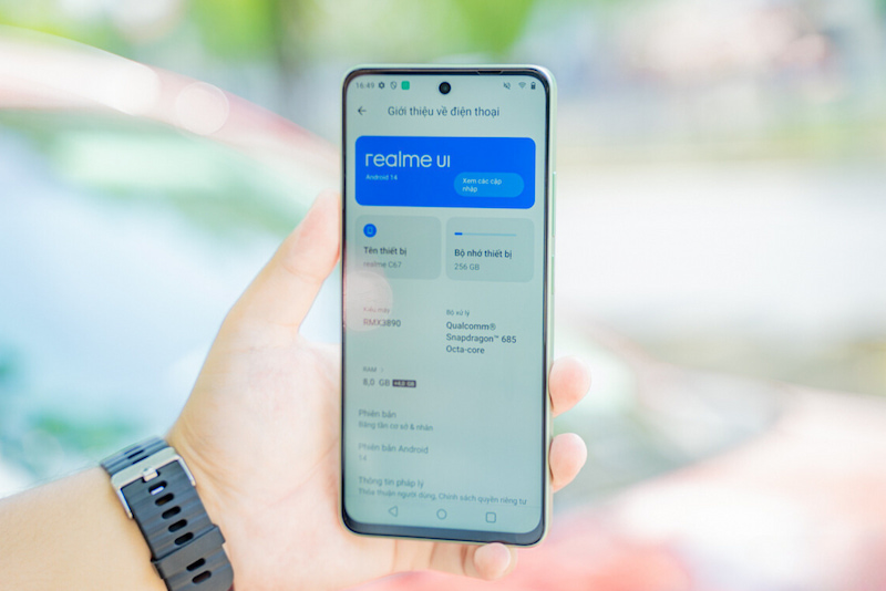 Realme C67 hoạt động với Realme UI tối ưu