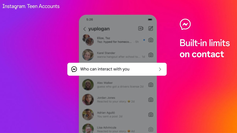 Instagram Teen Accounts chỉ cho phép người theo dõi nhắn tin cho bạn