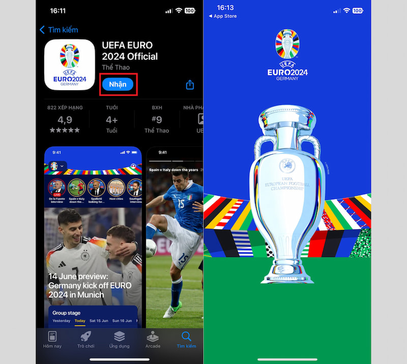 Tải ứng dụng UEFA EURO 2024 Official về iPhone