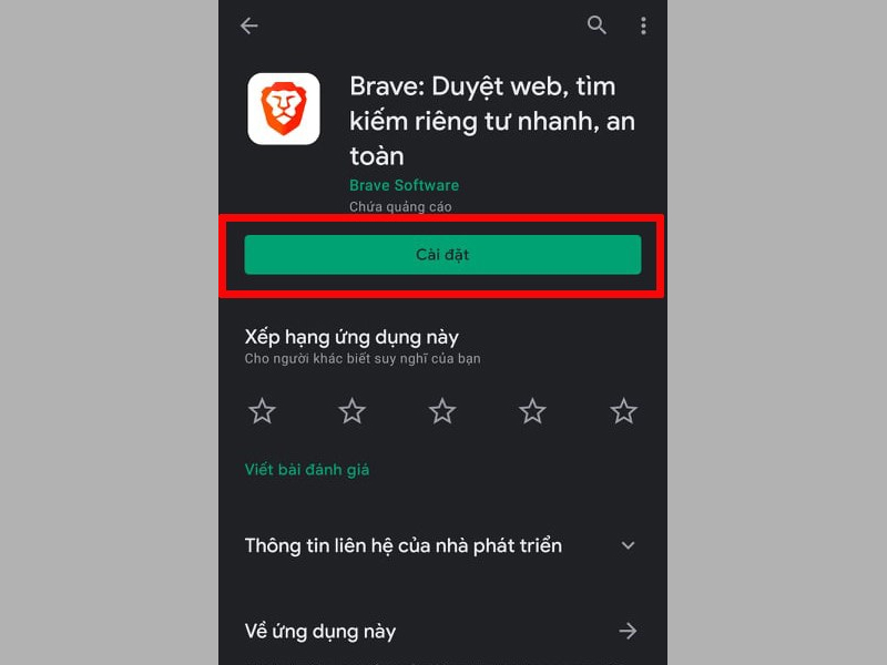 Tải và cài đặt trình duyệt Brave về điện thoại