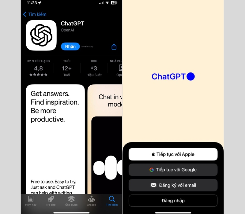Tải và đăng nhập vào ChatGPT trên iPhone