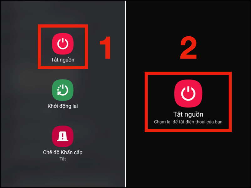 Tắt nguồn điện thoại Samsung bằng phím nguồn và giảm âm lượng