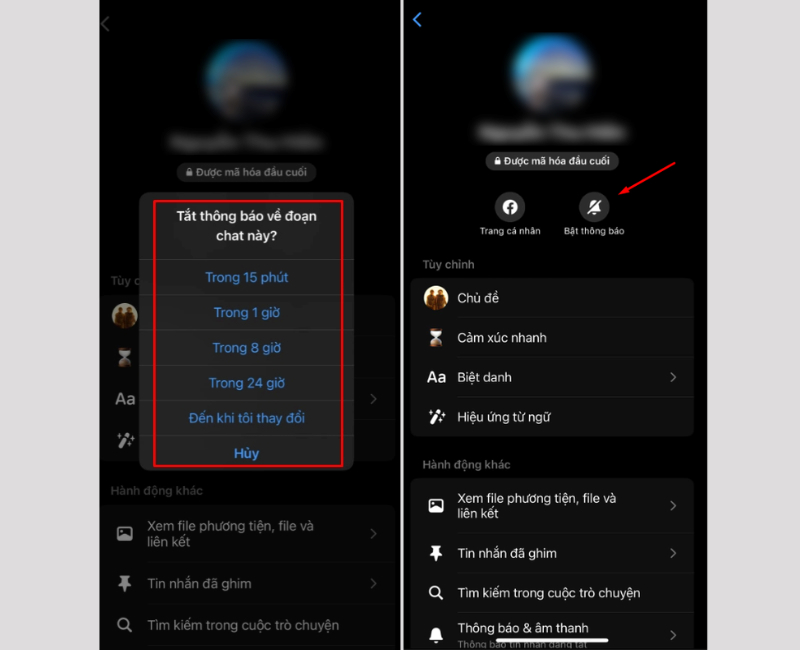 Tắt thông báo của tài khoản, nhóm bất kỳ trên Messenger
