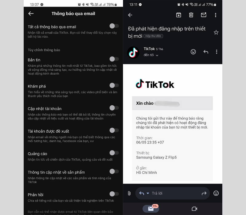 Tắt thông báo TikTok qua Gmail một cách dễ dàng