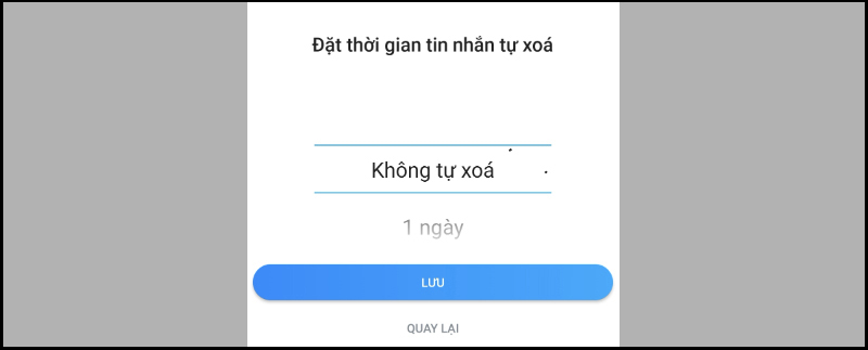 Tắt tính năng tin nhắn tự động xóa trên Zalo