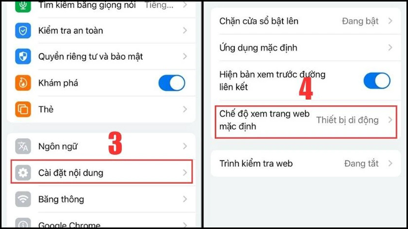 Thay đổi Chế độ xem trang web mặc định