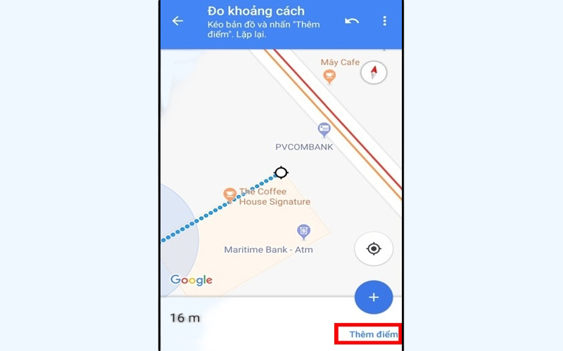 Chọn vào Thêm điểm nếu muốn đo nhiều khoảng cách