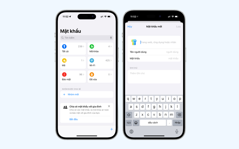 Tính năng thêm thông tin đăng nhập và mật khẩu trên iOS 18